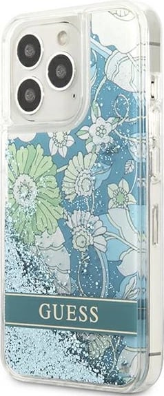 Mbështjellës Guess Flower Liquid Glitter për iPhone 13 Pro Max 6.7", Gjelbër Mbështjellës Guess Flower Liquid Glitter për iPhone 13 Pro Max 6.7", Gjelbër