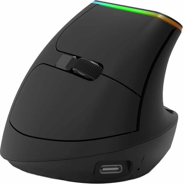 Maus vertikal Delux M618DB, wireless, RGB, 4000 DPI, i zi