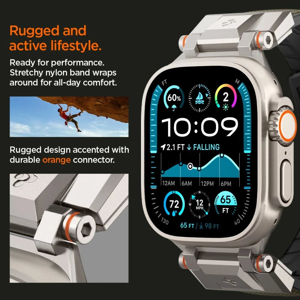 Rrip Spigen DuraPro Armor për Apple Watch 44/45/46/49 mm, Gjelbër