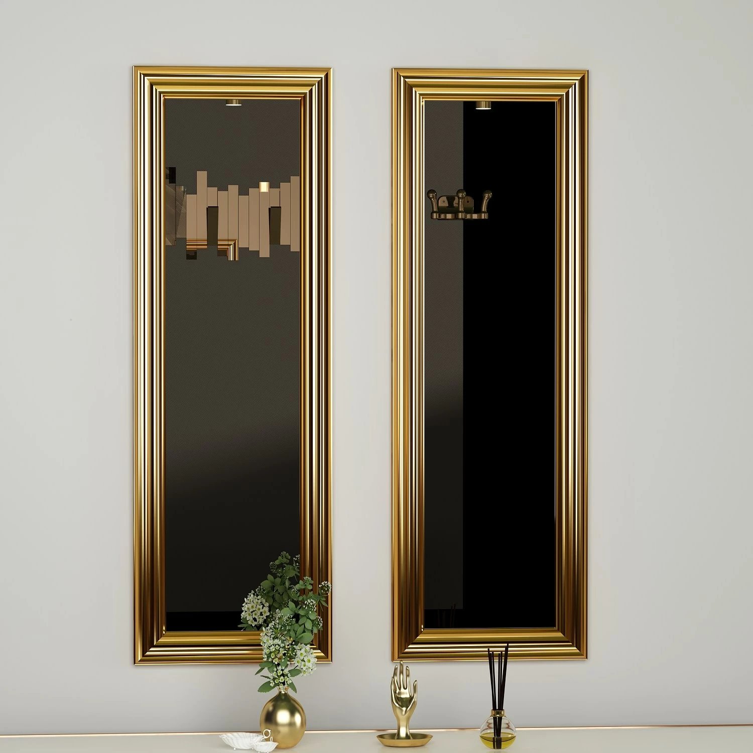 Set pasqyrash (2 copë), Hanah Home, Candy, ngjyrë ari