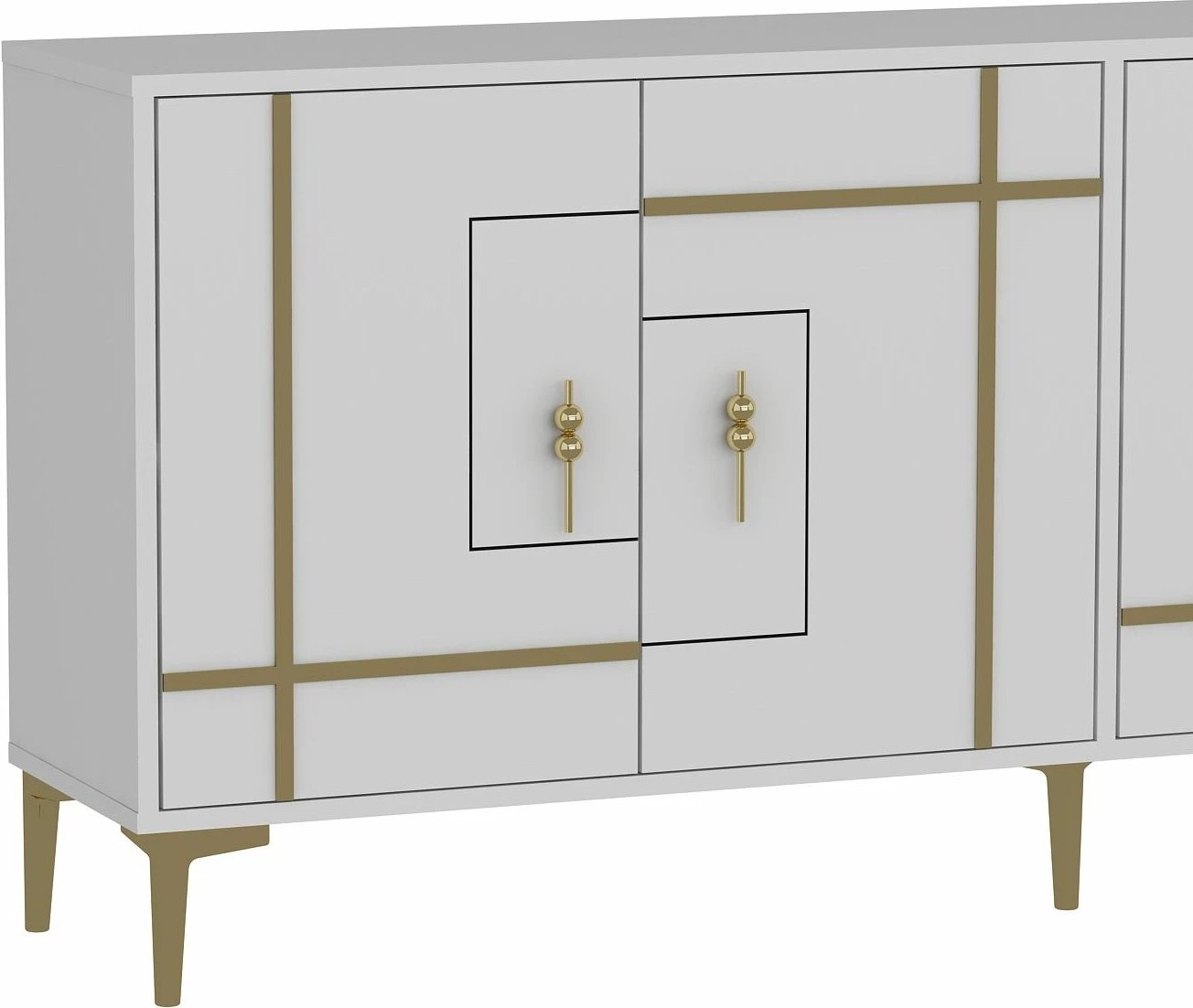 Konsolë dekorative, e bardhë dhe ari, Skye Decor, Simge