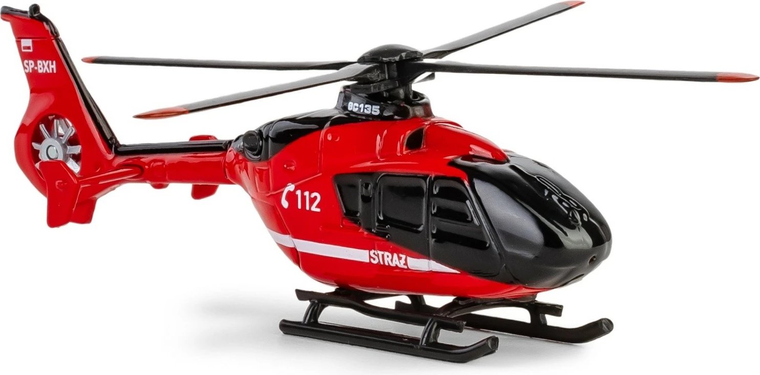Helikopter lodër Daffi AIRBUS H135, model zjarrfikës, 1:100, Kuq