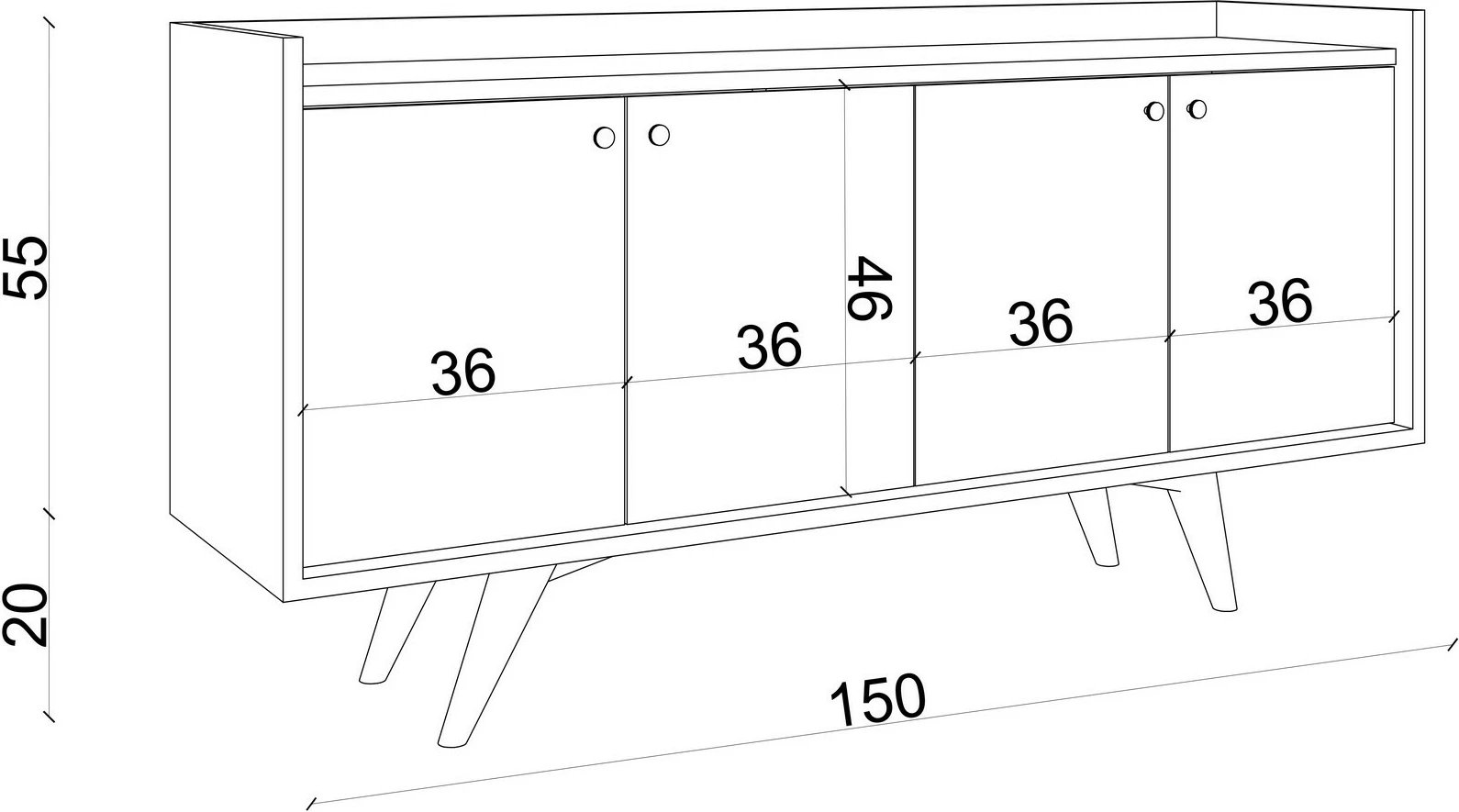 Konsolë Hanah Home, Bled, antracit dhe e bardhë