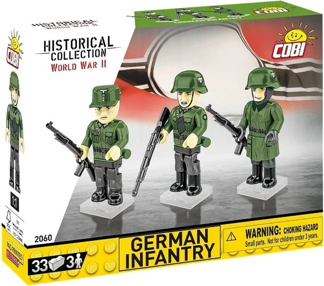 Set figurash ndërtuese Cobi Klocki COBI-2060, German Infantry, 33 pjesë, 3 figura
