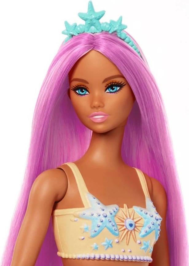Kukull Barbie Mermaid Mattel HRR05, bisht portokalli