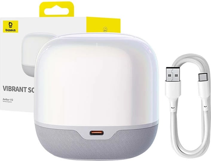 Altoparlant wireless Baseus AeQur V2, Bluetooth, i bardhë