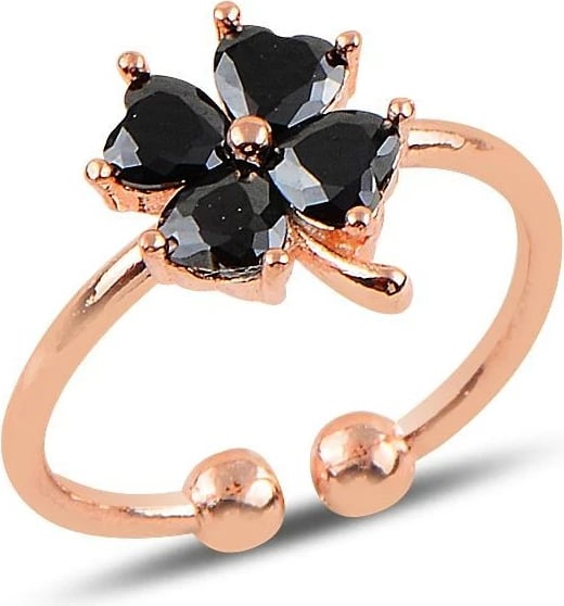 Unazë argjendi Jumeon, ngjyrë e zezë dhe ari rozë, SGTL10107