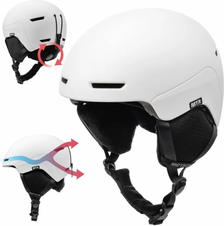 Helmetë ski Meteor, për meshkuj dhe femra, e bardhë