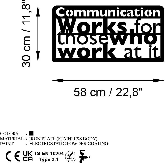 Aksesor dekorativ metalik për mur, Wallity, Communication
