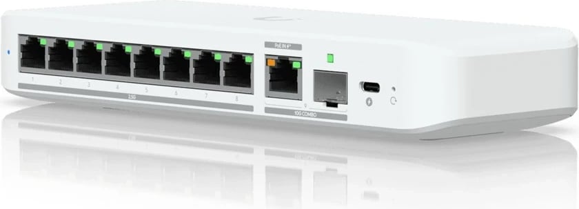 Switch Ubiquiti UniFi Flex 2.5G, 8 porte, Managed, PoE, i bardhë