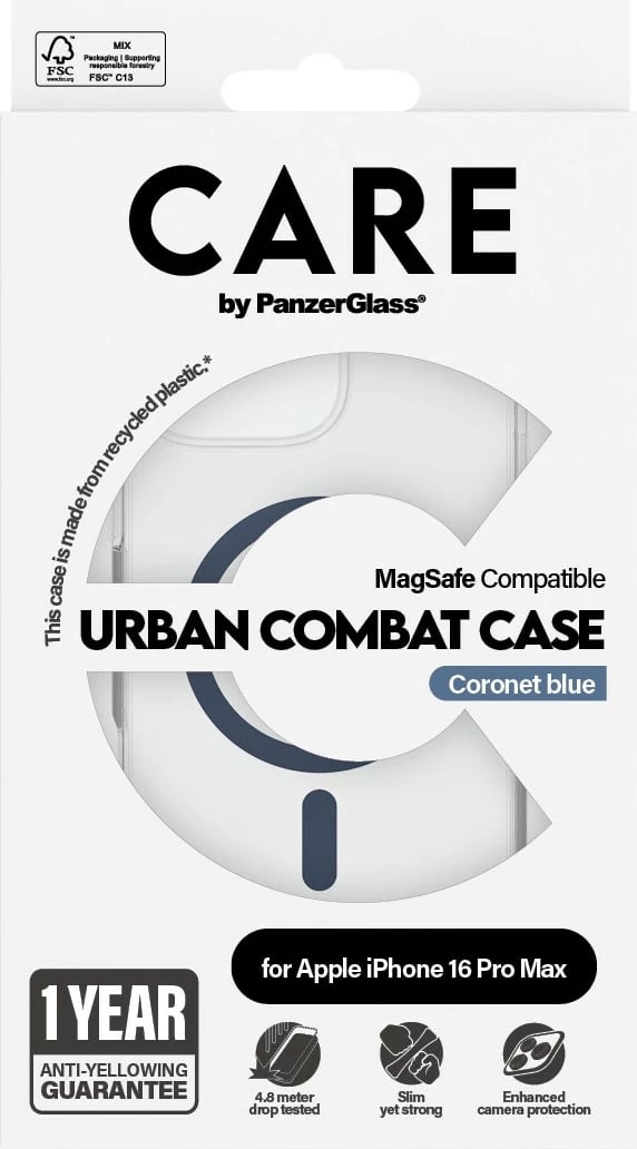 Mbështjellës PanzerGlass CARE Case Flagship MagSAFE për iPhone 16 Pro Max, transparent