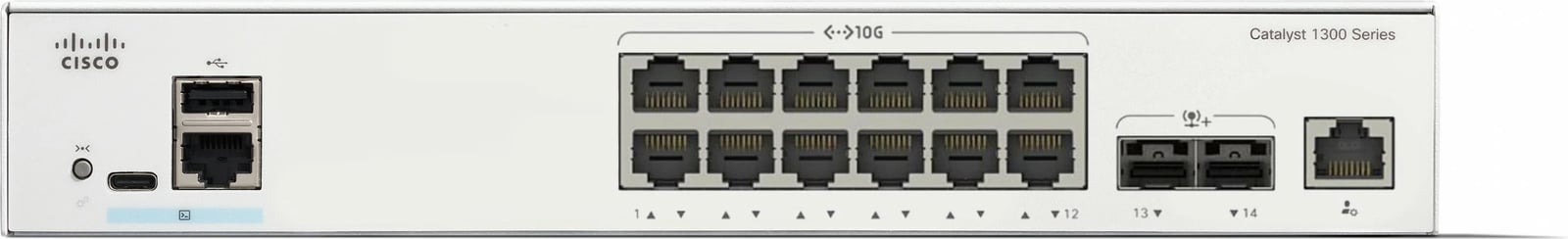 Switch Cisco Catalyst C1300-12XT-2X, 12x 10G, Managed, Rack mounting, i bardhë