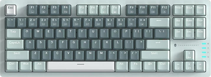 Tastierë mekanike Thunderobot K87, Red Switch, me tela, 87 taste, e gjelbër