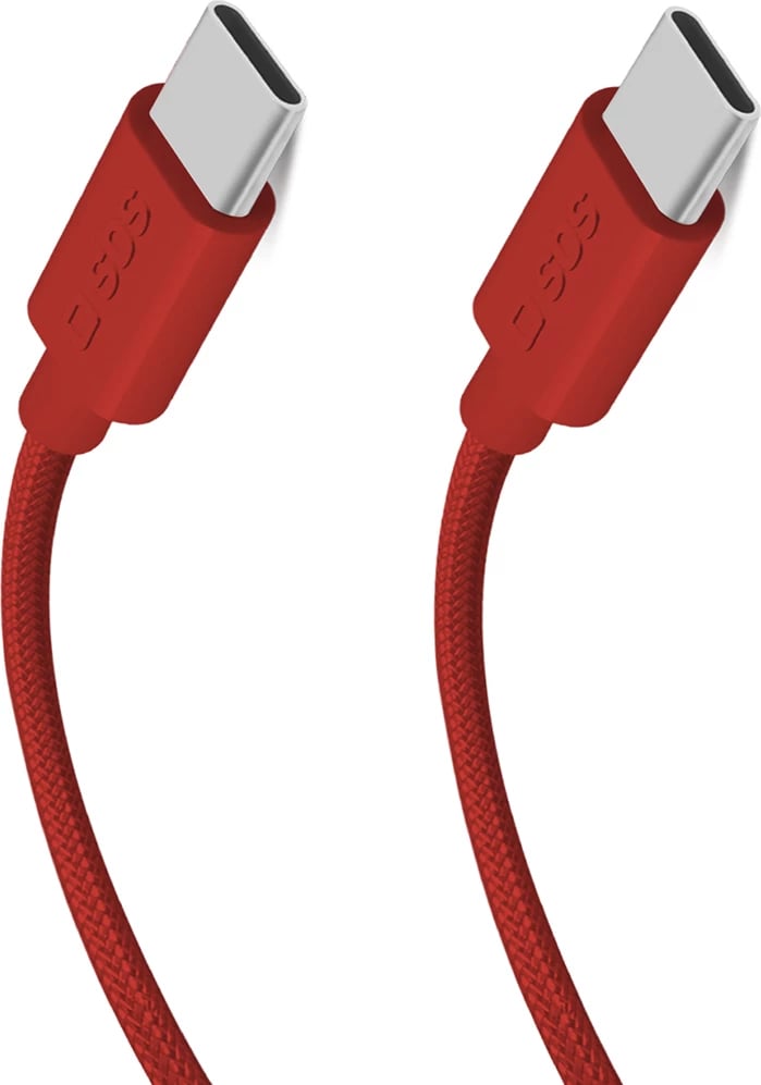 Kabllo USB-C në USB-C SBS TECABLETISSUETCCR, 1.5m, 60W, e kuqe