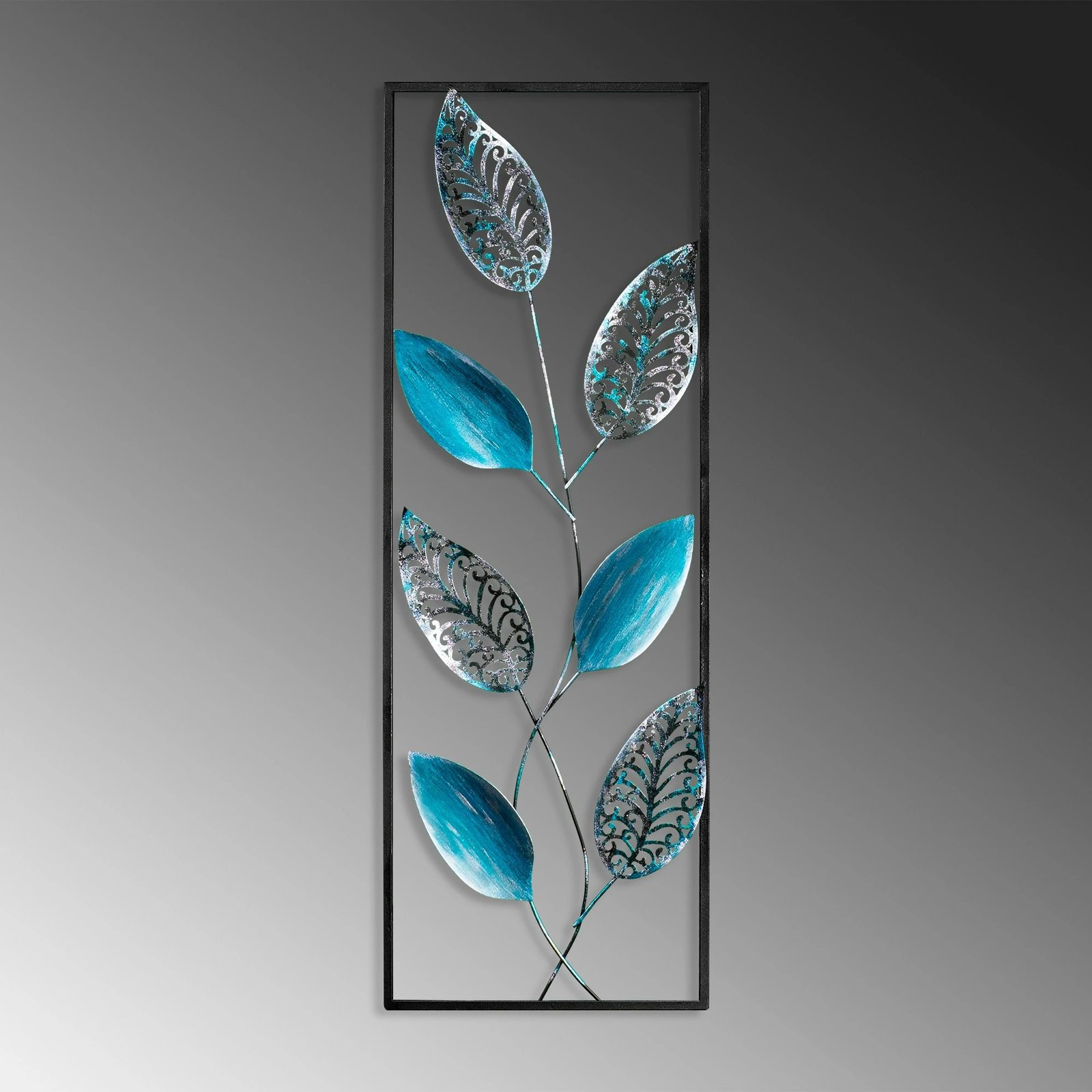 Aksesor dekorativ metalik për mur, gjethe, Wallity, shumëngjyrësh, 32x90cm