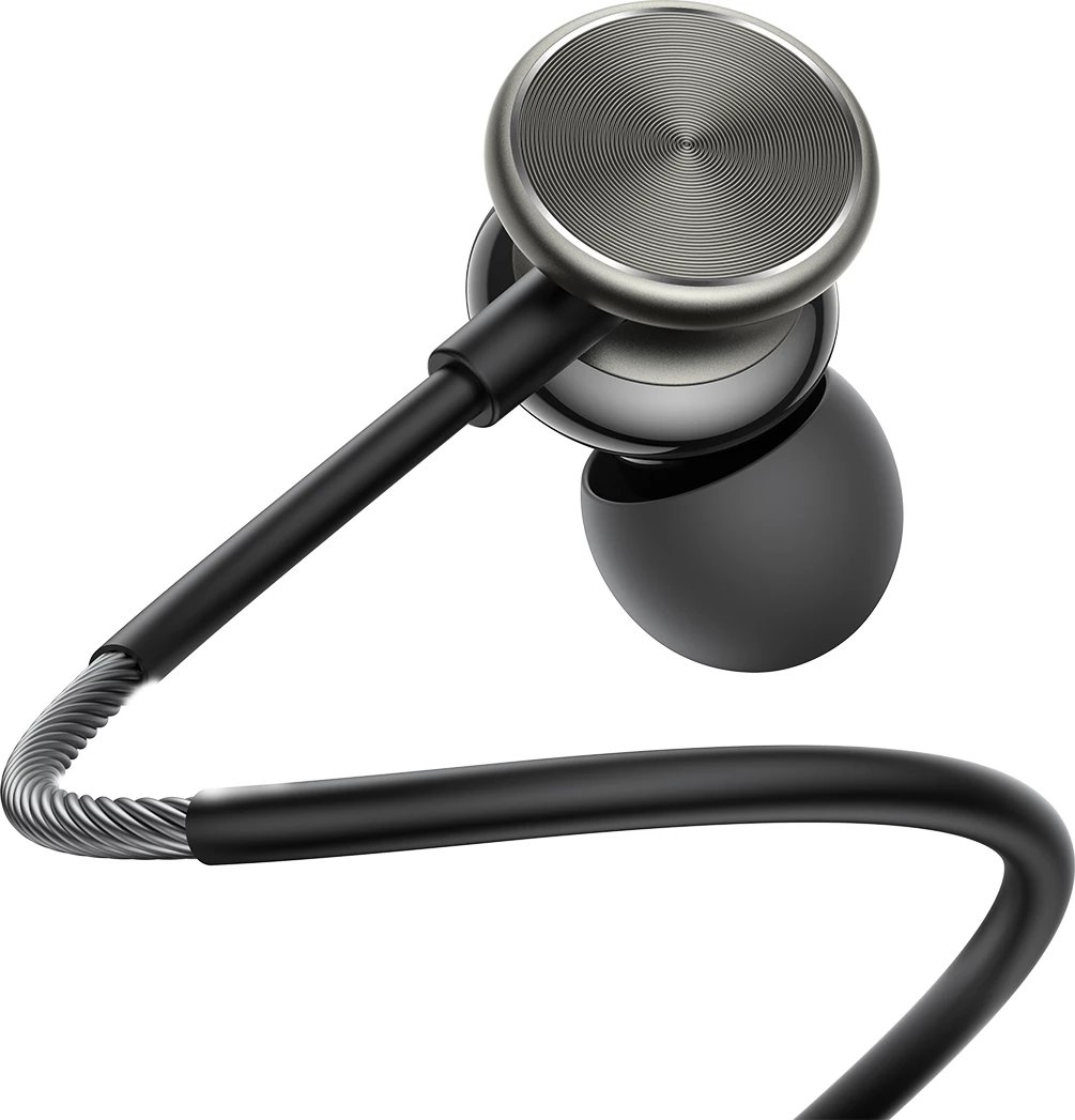 Kufje me tela Joyroom JR-EW03, in-ear, 1.2m, mikrofon, gri e errët