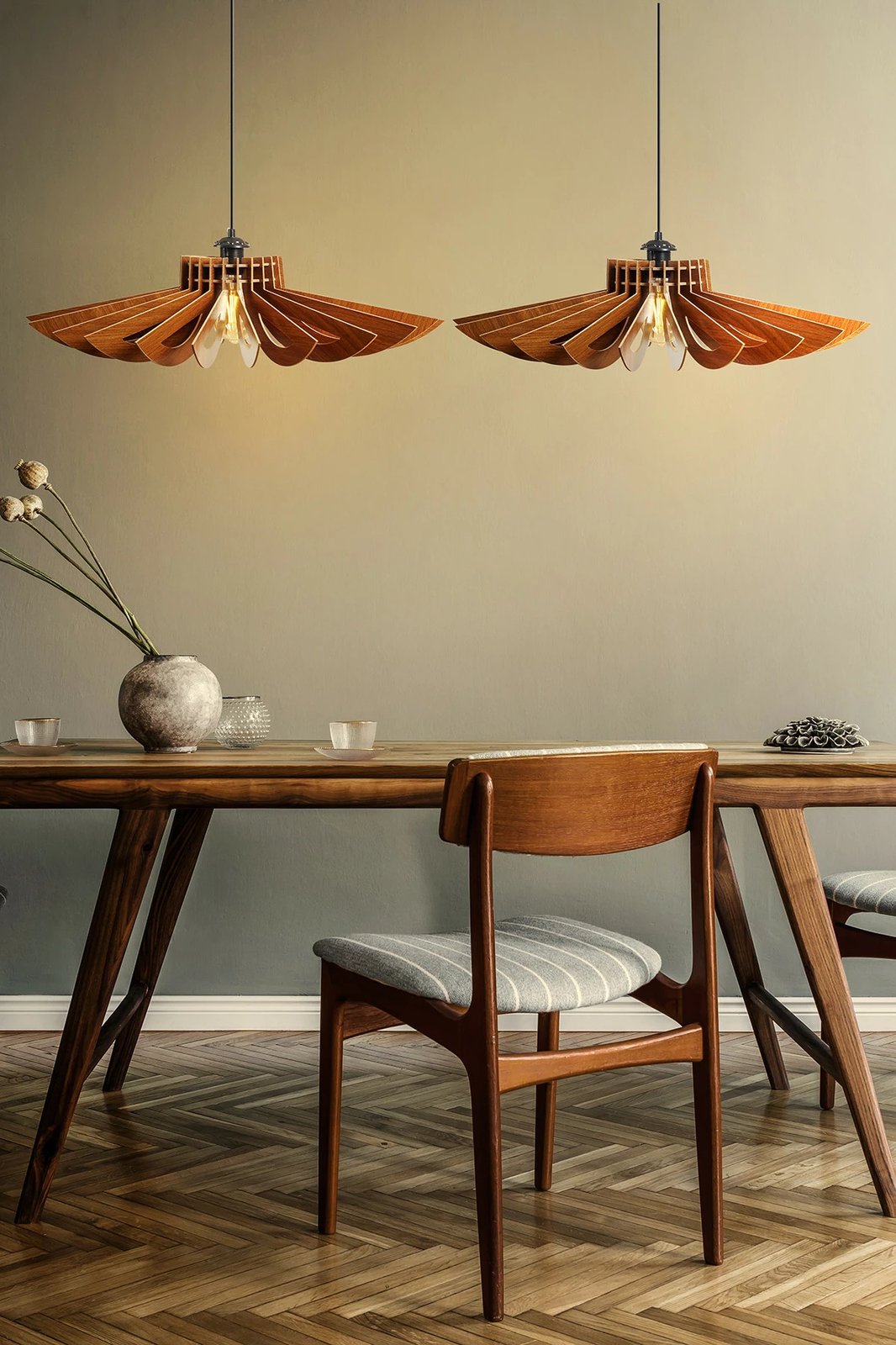 Llambë tavani dizajn Daisy, ngjyrë arre, 2 copë, Opviq 159