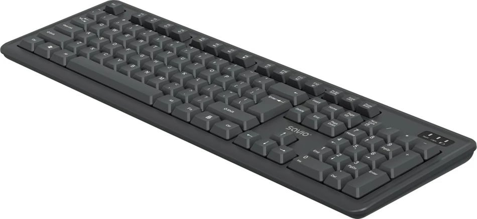 Komplet tastierë dhe maus pa tela, Savio, KB-03, 2.4 GHz USB receiver, layout US 104 taste, DPI 800-1200, e zezë