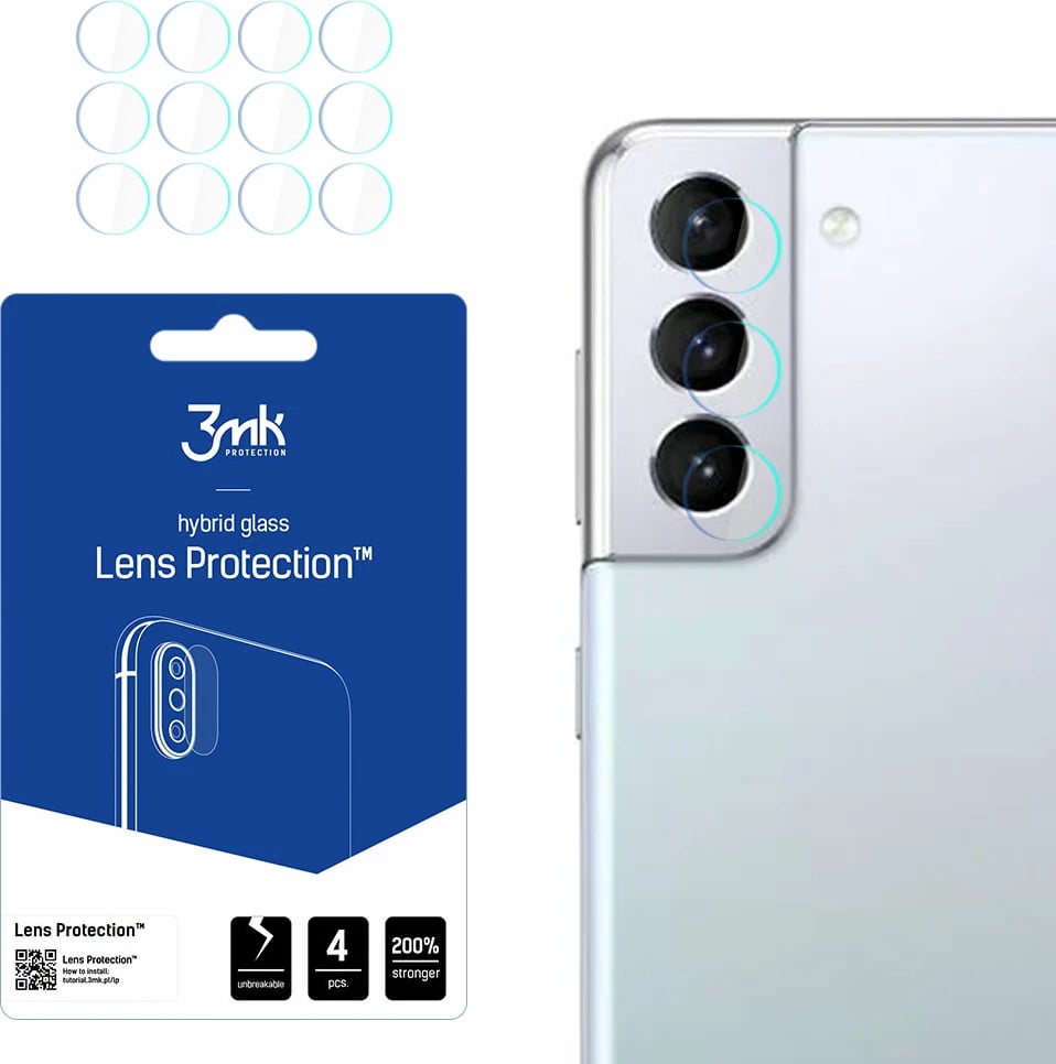 Mbështjellës për kamera Samsung Galaxy S22+ 5G, 3mk Lens Protection, set 4 copë