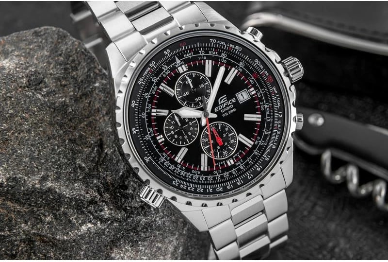 Orë dore për meshkuj Casio Edifice, argjend