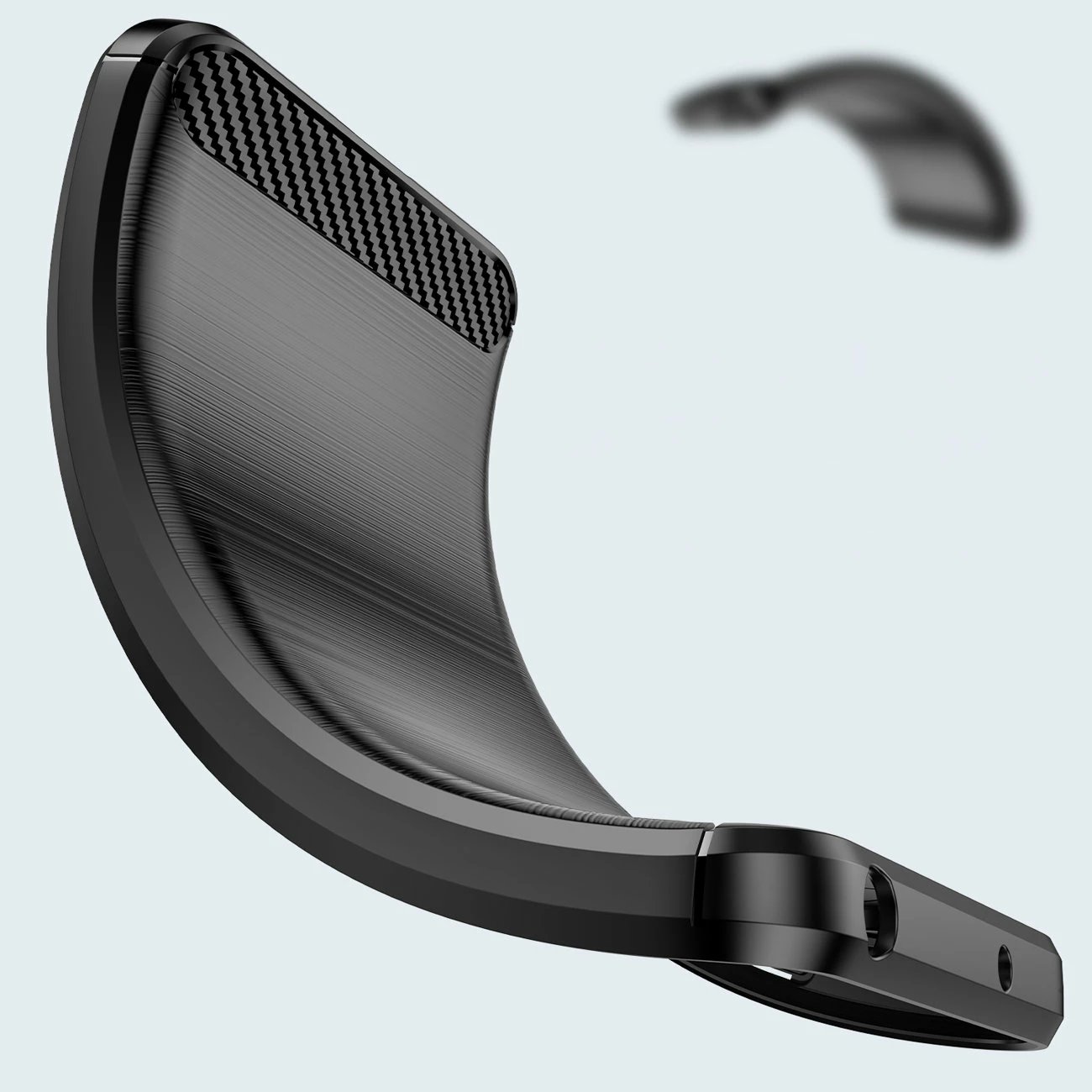 Mbështjellës Hurtel Carbon Case për Realme GT Neo 3, TPU, i zi