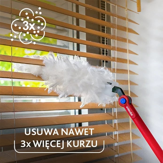 Set lopatë pluhuri me dorezë të gjatë Vileda Flex&Catch, 1 refill, Kuqe