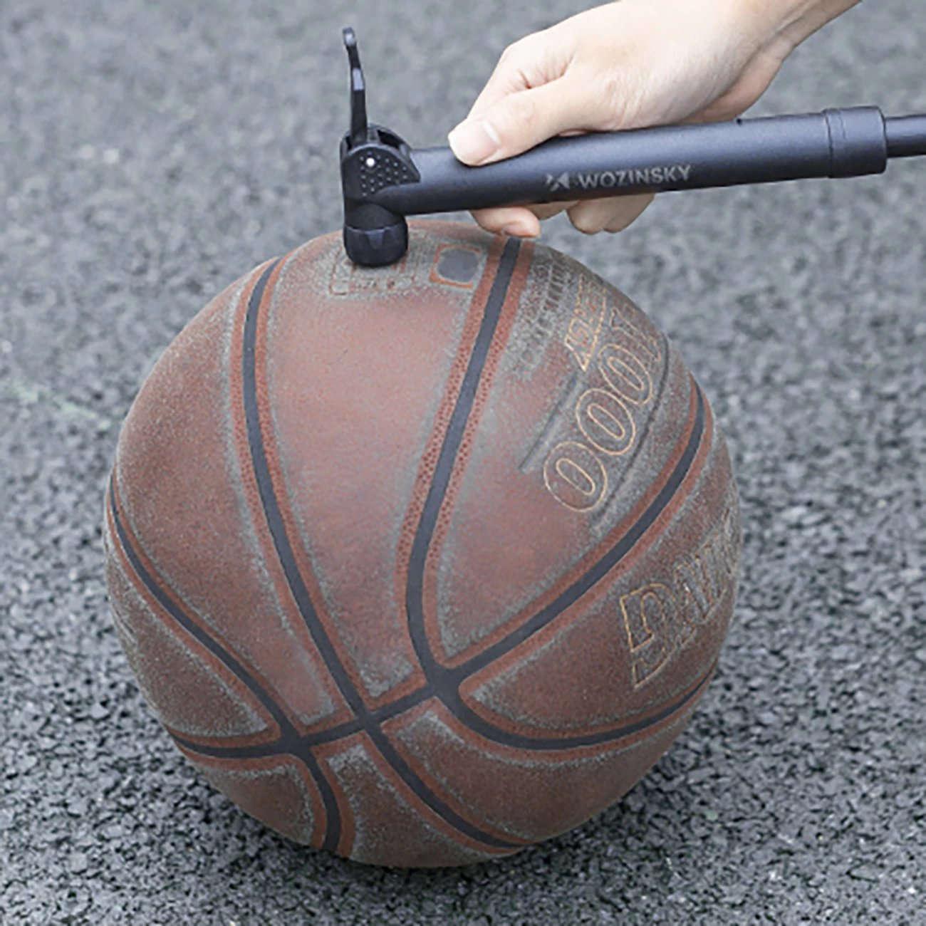 Pompë biçiklete, Wozinsky WPR-01, dore, 5.5 bar, Presta/Schrader, me mbajtëse, e zezë