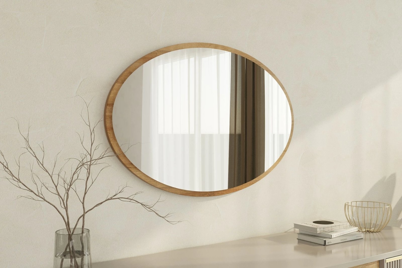 Pasqyrë dekorative Skye, ngjyrë lisi Sapphire, Beyo