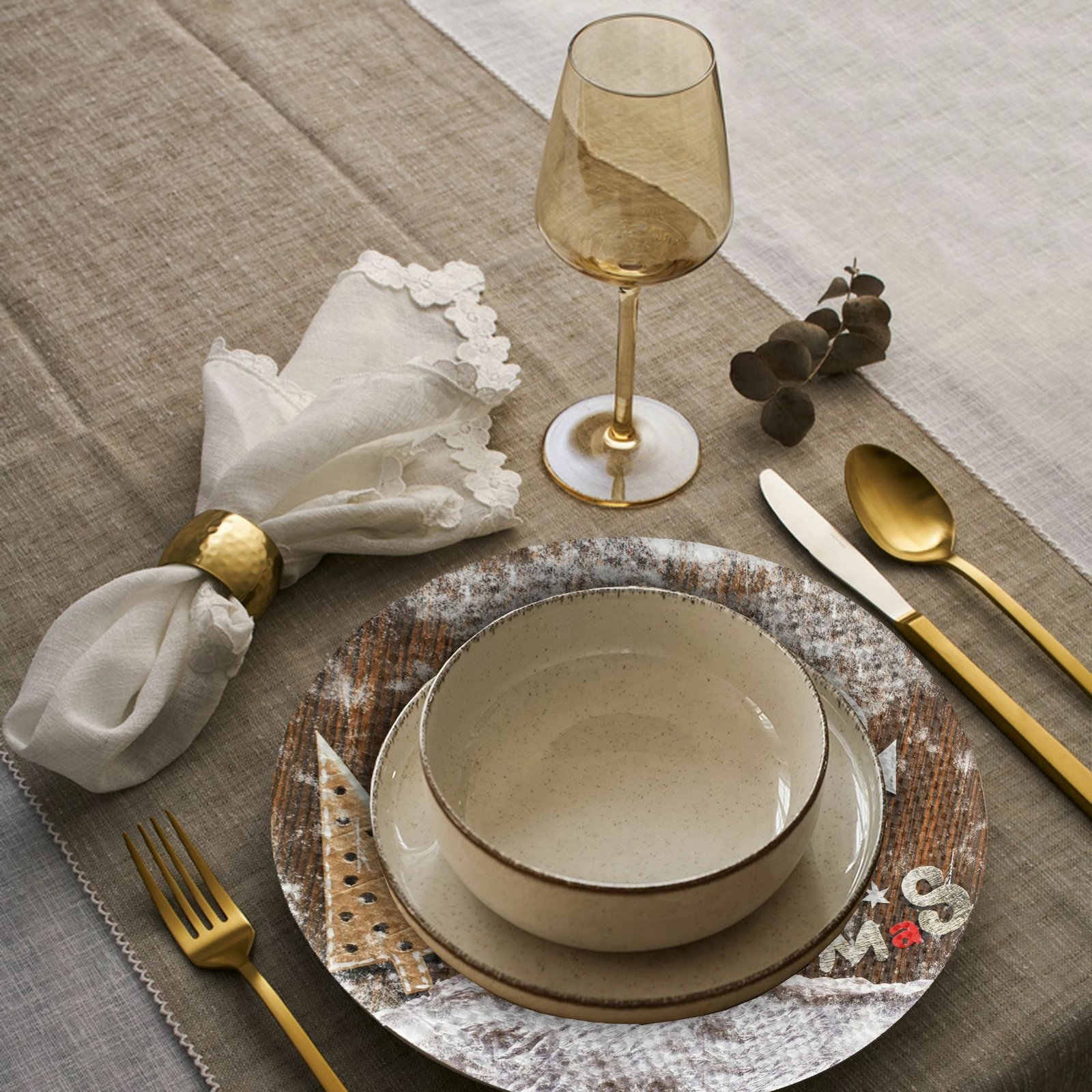 Set nënshtrues tavoline Hermia Concept, shumëngjyrësh, 4 copë, 37cm