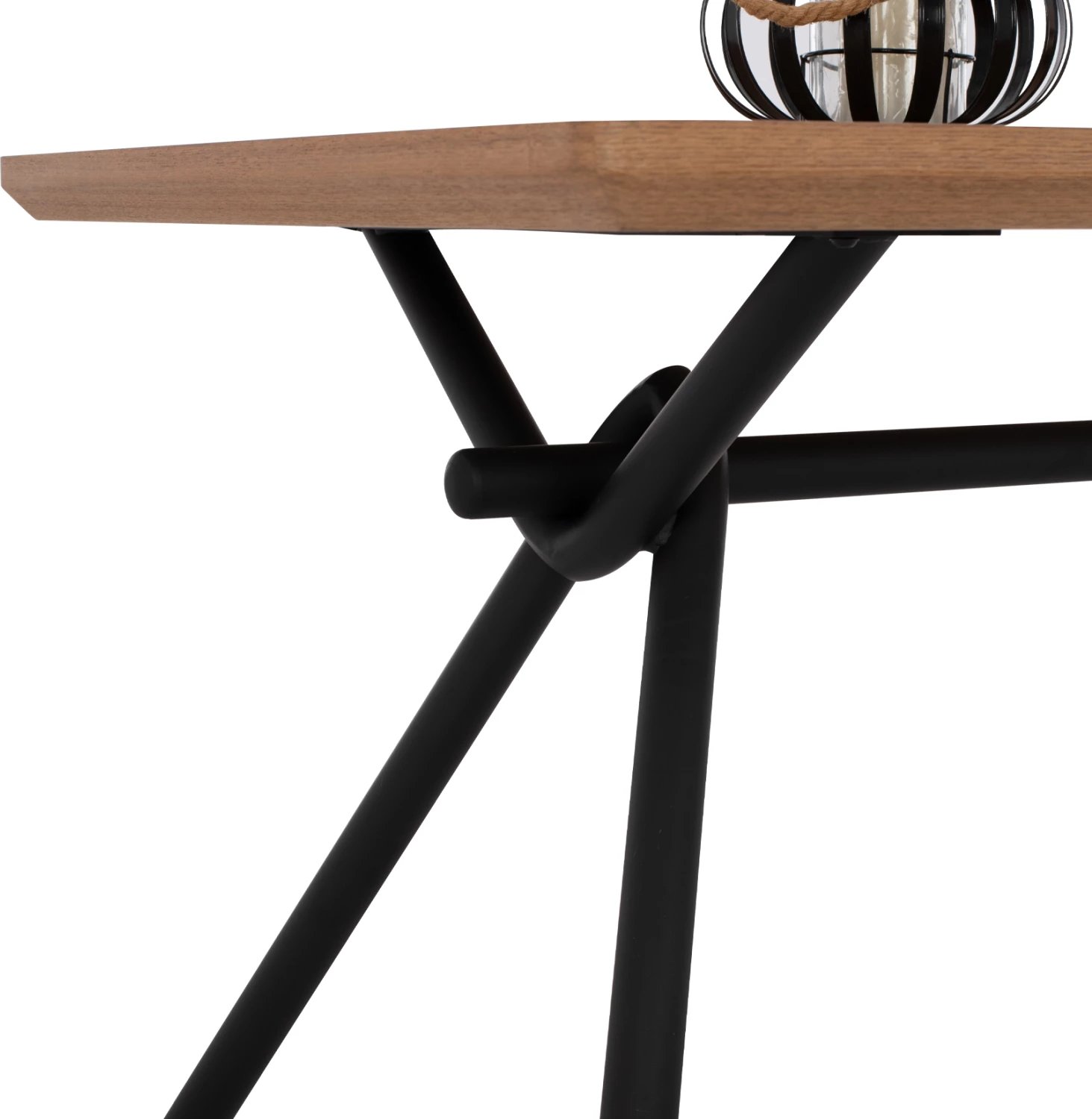 Tavolinë ngrënieje MANDY FH9302.01 sipërfaqe MDF me furnir druri lisi këmbë metalike 140x80x75H