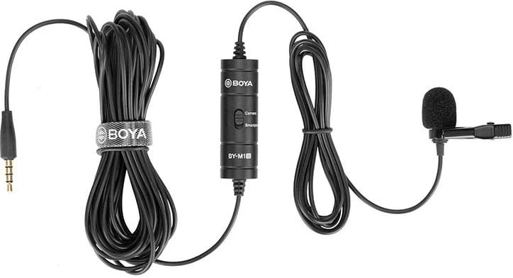 Mikrofon lavalier BOYA BY-M1S, kondensator, omnidireksional, 6m kabllo, i zi