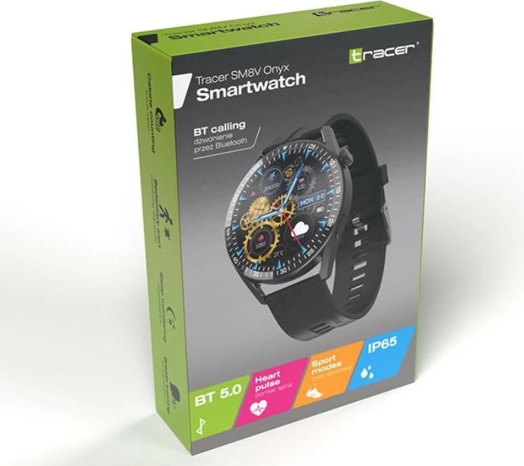 Smartwatch Tracer SM8V ONYX, 1.28", Bluetooth, i zi