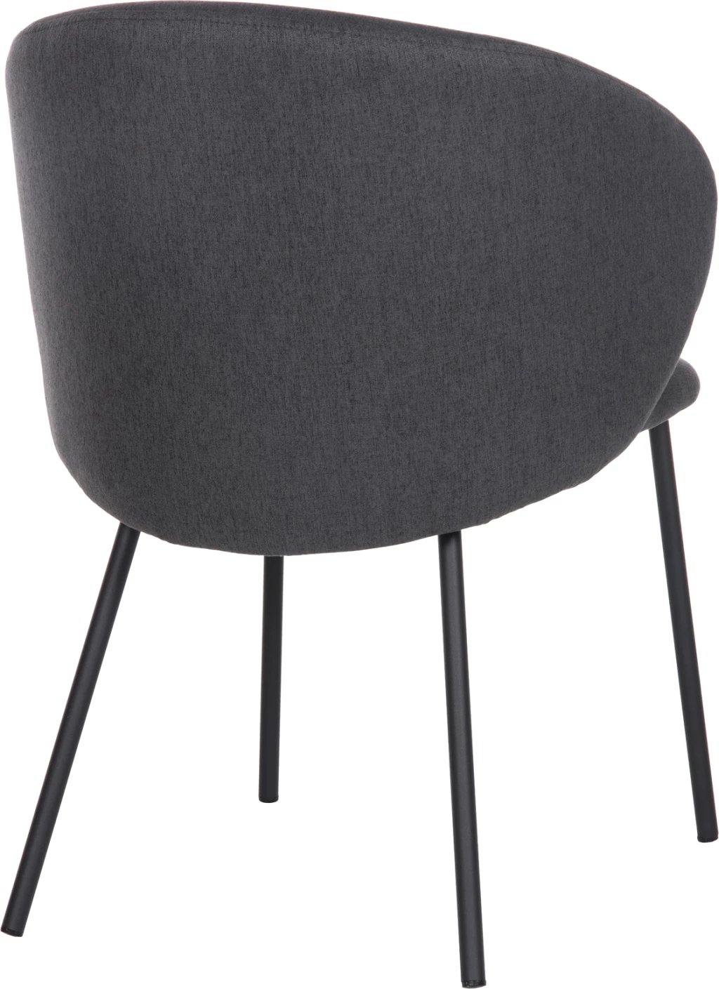 Karrige ngrënieje ISIAH FH9615.01, pëlhurë gri, këmbë metalike të zeza, 56x56x76H cm., set prej 2 copë