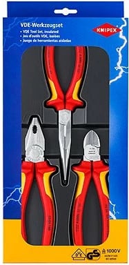 Set veglash Knipex 00 20 12, 3 copë, doreza shumë-komponentëshe, kuqe/verdhe