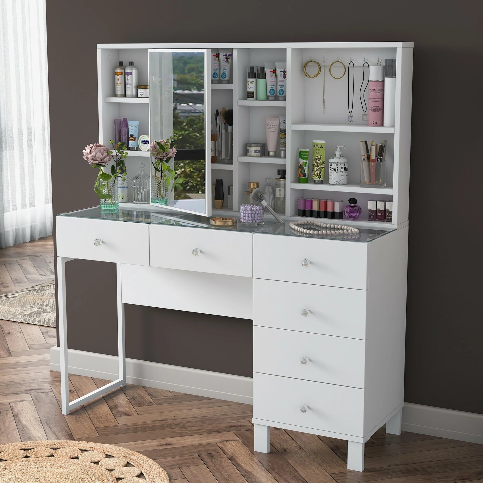 Tavolinë grimi Skye Decor, e bardhë, BJ140 - 3831