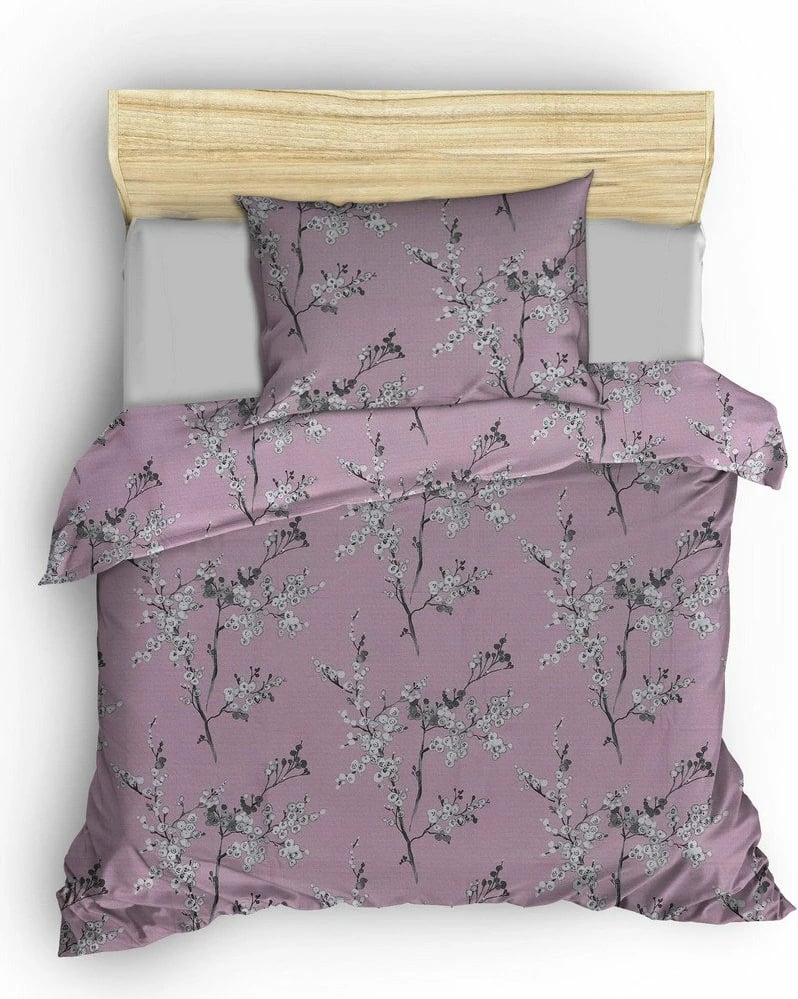 Set mbulesë për jorgan njëpersonësh, ngjyrë rozë-bardhë, L'essentiel, Ranforce, Chicory