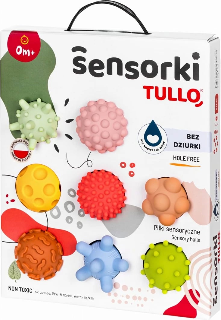 Set topa sensorik Tullo, 8 copë, ngjyra pastel