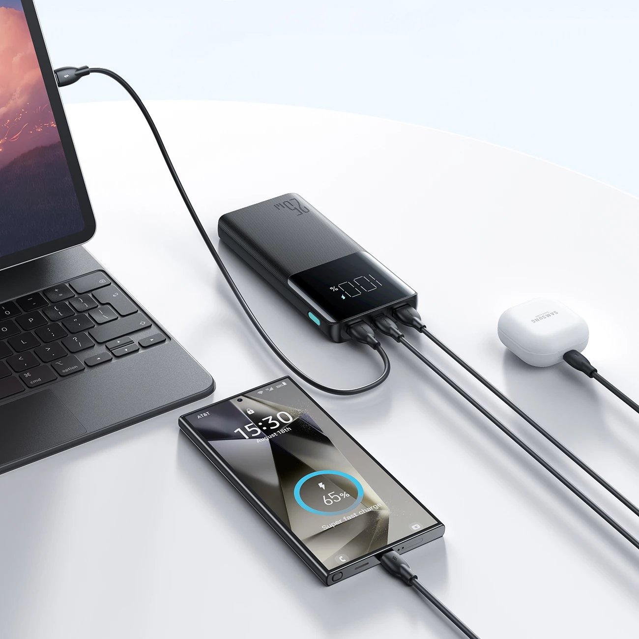 Powerbank Joyroom JR-PBF20, 10000mAh, 25W, me ekran, e zezë