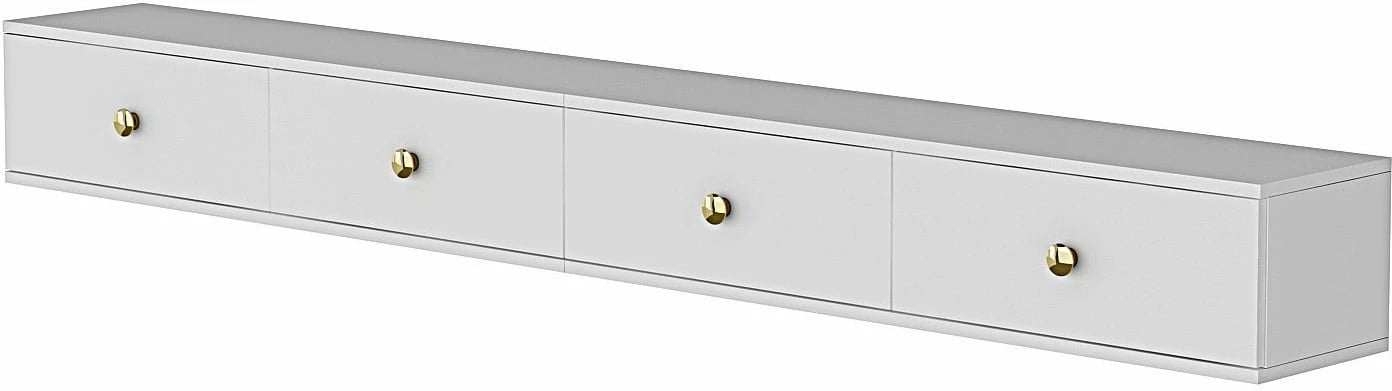 Komodë TV Zuzu Double, e bardhë, Skye Decor