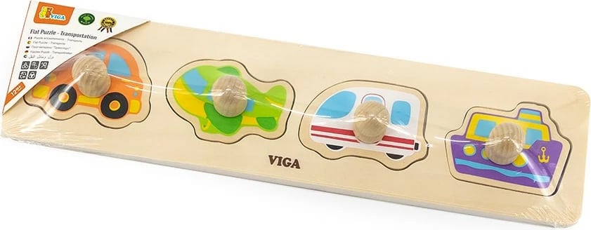 Puzzle druri me doreza, Viga Transport, 4 pjesë, shumëngjyrësh