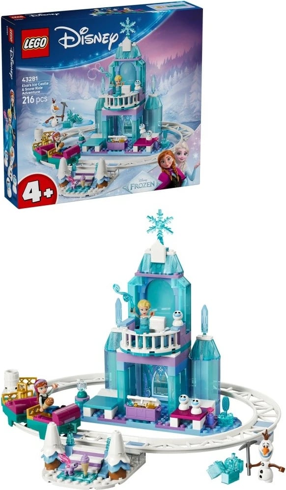 Set LEGO Disney Frozen 43281 Elsa Ice Castle & Snowy Ride, 216 pjesë, mosha 4+