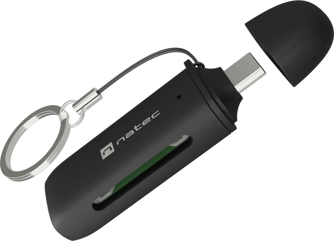 Lexues kartash USB-C, Natec Scarab C NCZ-2365, USB 3.2 Gen 1, SD/microSD deri 2TB, lexim i dyfishtë, OTG, e zezë