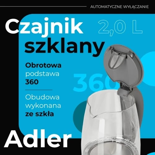 Zierëse elektrike qelqi, Adler AD 1286, 2.0 L, gri