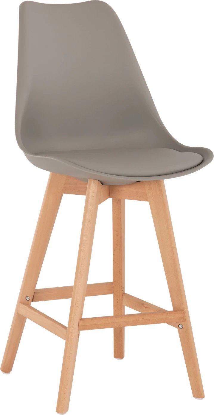 Karrige për bar VEGAS FH8000.30, polipropilen gri - dru ahu ngjyrë natyrale, 47x58x107H cm., set prej 4 copë