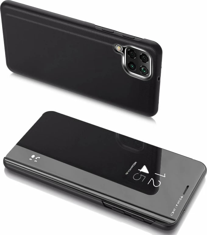 Mbështjellës Hurtel Clear View për Samsung Galaxy A22 4G, i zi, me kapak