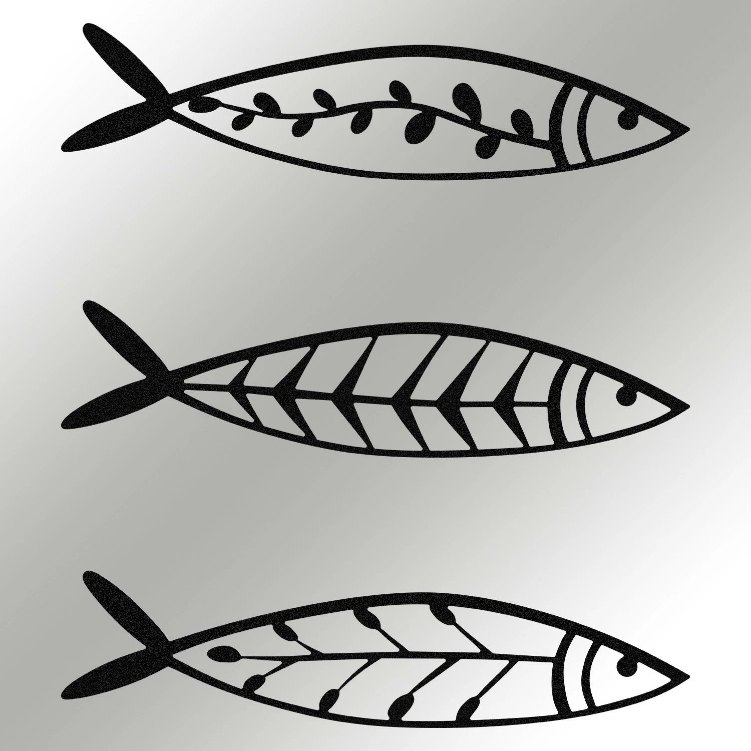 Aksesor dekorativ metalik për mur, Wallity, Hamsi, set prej 3 copash