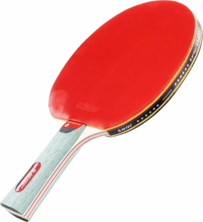 Raketë Pingpongu Hi-Tec, e zezë dhe e kuqe