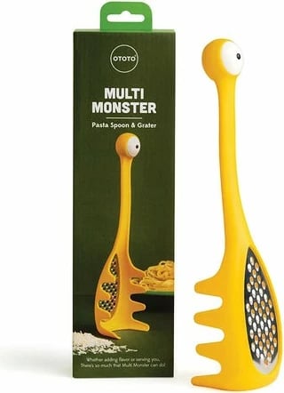 Vegël kuzhine OTOTO Multi Monster, rende dhe lugë makarona, e verdhë Vegël kuzhine OTOTO Multi Monster, rende dhe lugë makarona, e verdhë