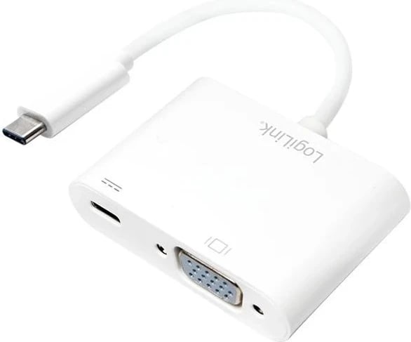 Adapteri LogiLink USB-C në VGA, i bardhë