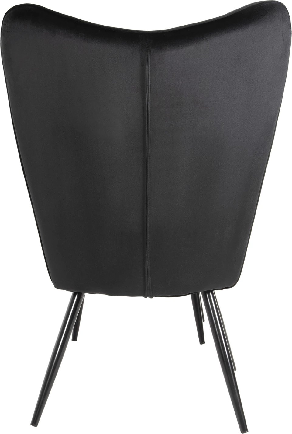 Karrige me mbështetëse për këmbë CRAWLEY FH8918.04, kadife e zezë, këmbë metalike, 70x57x103Hcm